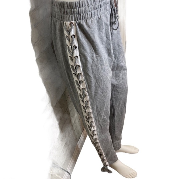 Ultra Flirt Grey Track Pants with Striped Laced Sides - XL - Picture 1 of 7